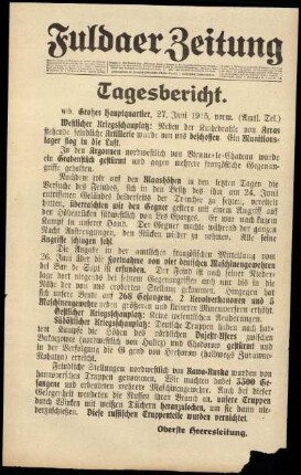 Ausgabe vom Sonntag, den 27. Juni 1915.