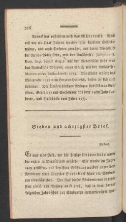 Sieben und achtzigster Brief