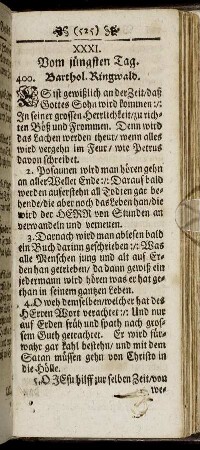 XXXI. Vom jüngsten Tag. - XXXV. Morgen-Lieder.