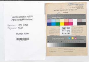 Entnazifizierung Alex Rump , geb. 30.05.1901 (Kaufmann)