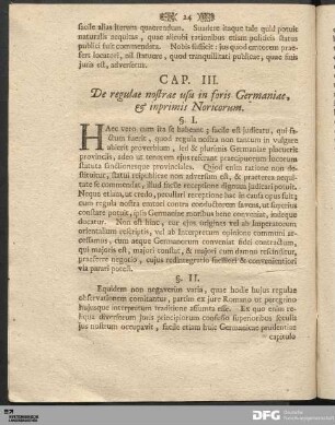 Cap. III. De regulæ nostræ usu in foris Germaniæ, & inprimis Noricorum.