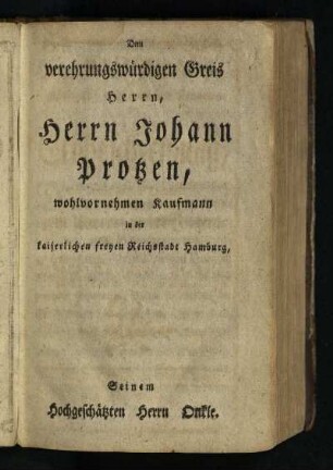 Dem verehrungswuerdigen Greis ...