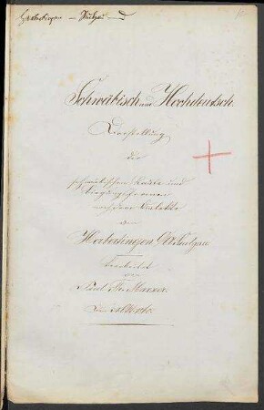 Sprachaufsatz aus Herbertingen OA Saulgau
