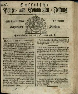 Nr. 86, Sonnabend, den 28sten October 1815