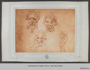 Vier Grotesken und eine Herkules-Anteus-Gruppe