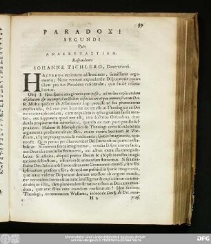 Pars [...]. Respondente Iohanne Tichlero, Daventriensi.