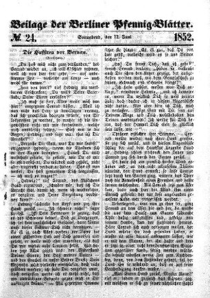 Beilage: No. 24, Sonnabend, den 12. Juni
