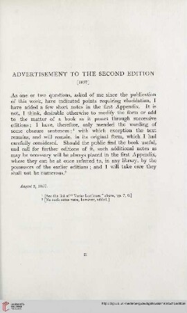 Advertisement to the Second Edition (1857)