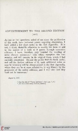 Advertisement to the Second Edition (1857)