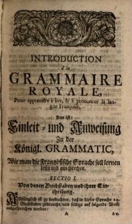 La parfaite grammaire royale Françoise et Allemande