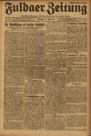 Ausgabe vom Mittwoch, den 27. Juni 1923.