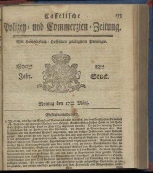 12tes Stueck, Montag den 17ten Maerz 1800