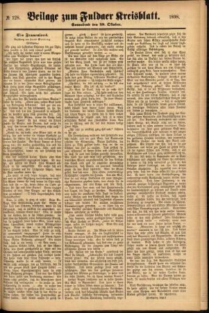 Zweite Ausgabe vom Samstag, den 29. Oktober 1898.