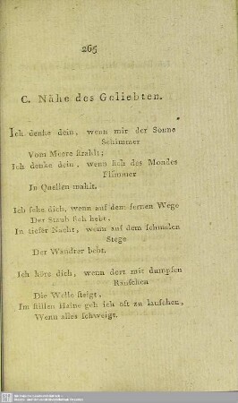 C. Nähe des Geliebten