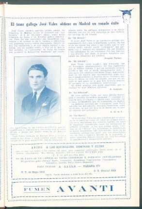 El tenor gallego José Vales obtiene en Madrid un sonado éxito