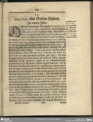 LI. Elixir Vitae oder Seelen-Artzney