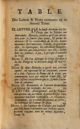 Les Provinciales, Ou Lettres Ecrites Par Louis De Montalte A Un Provincial De Ses Amis, Et aux RR. PP. Jesuites sur la Morale & la Politique de ces Pères. 2