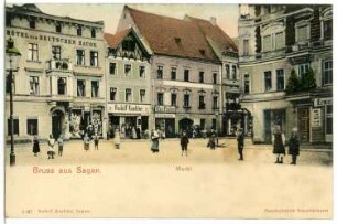Sagan. Markt und Hotel z. Deutschen Hause