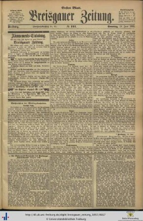 19.06.1892 (Erstes Blatt)