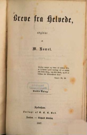 Breve fra Helvede : Udgivne af M. Rowel