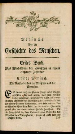 Erstes Buch. Das Wachsthum der Menschen in ihrem einzelnen Zustande