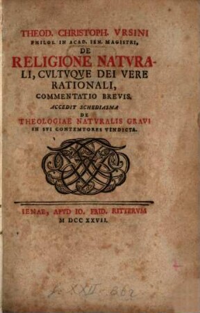 De religione naturali ...