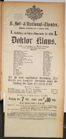 Königliches Hof- und Nationaltheater. 1890