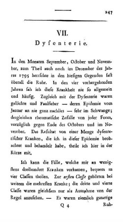 VII. Dysenterie.