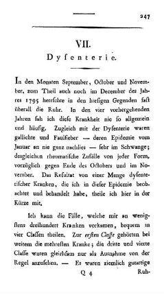 VII. Dysenterie.