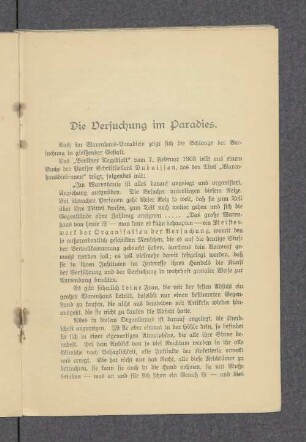 Die Versuchung im Paradies.
