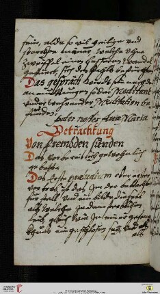 Betrachtung. Von frembden sunden