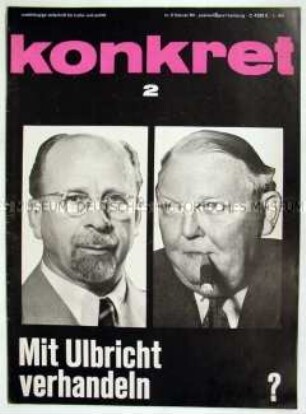 Linke Monatszeitschrift "Konkret" u.a. zum Auschwitz-Prozess in Frankfurt am Main und zum Verhältnis der Bundesrepublik zur DDR