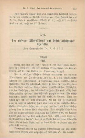 223-236 Der moderne Liberalismus und dessen atheistischer Charakter : III.