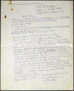 Handschriftliches Protokoll der Generalversammlung der Künstlervereinigung "Die Abstrakten" vom 14. Dezember 1930 - Sachkonvolut