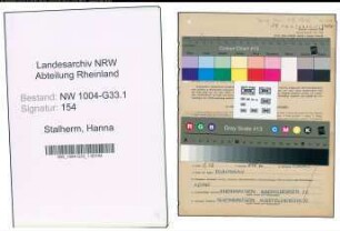 Entnazifizierung Hanna Stalherm , geb. 28.02.1898 (Lehrerin)