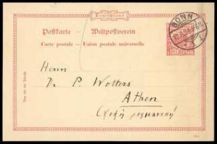 Postkarte an P. Wolters