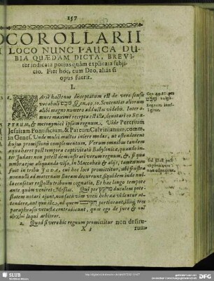 Corollarii Loco Nunc Pauca Dubia Quaedam Dicta, Breviter indicata potius quam explicata subiicio. Fiet hoc, cum Deo, alias si opus fuerit