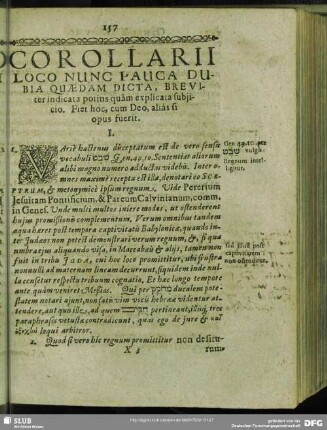 Corollarii Loco Nunc Pauca Dubia Quaedam Dicta, Breviter indicata potius quam explicata subiicio. Fiet hoc, cum Deo, alias si opus fuerit