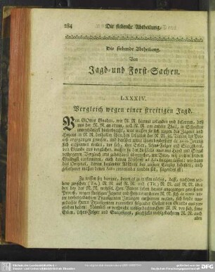 Die siebende Abtheilung. Von Jagd- und Forst-Sachen