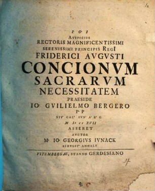 Concionum sacrarum necessitatem