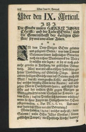 Über den IX. Articul