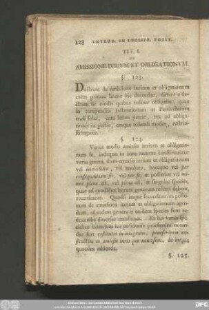 Tit. I. De Amissione Iurium Et Obligationum.