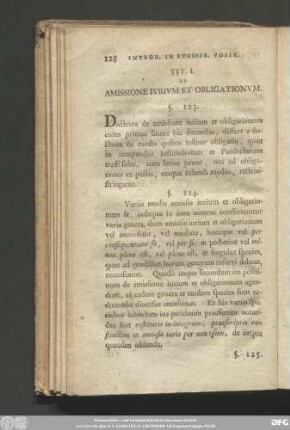 Tit. I. De Amissione Iurium Et Obligationum.