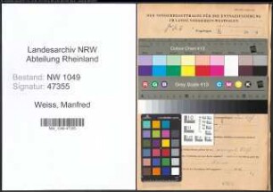 Entnazifizierung Manfred Weiss , geb. 19.07.1920 (Bauarbeiter)