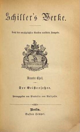 Schiller's Werke, 9. Der Geisterseher