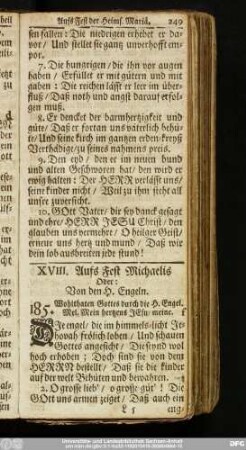 XVIII. Aufs Fest Michaelis Oder: Von den H. Engeln.