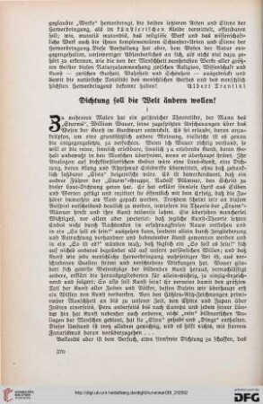 Dichtung soll die Welt ändern wollen!