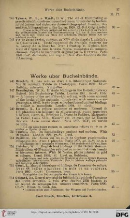Werke über Bucheinbände (Nr. 746 - 760)