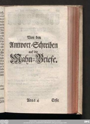 Von den Antwort-Schreiben auf die Mahn-Briefe.