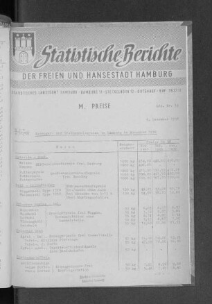 Erzeuger- und Großhandelspreise in Hamburg im November 1958 : Lfd. Nr. 39